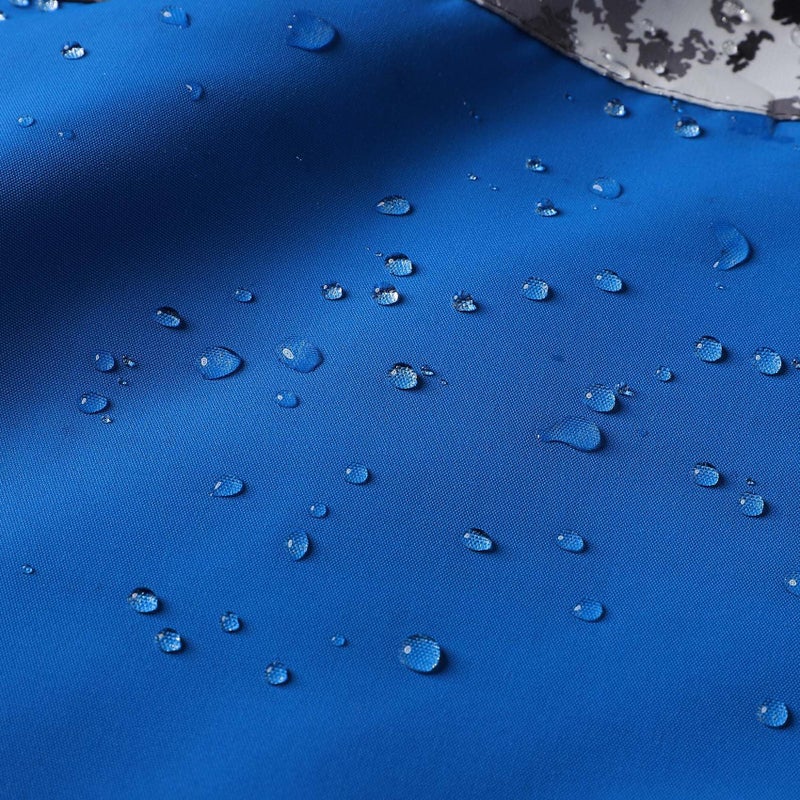 MGEOY Boys Rain Jacket Lightweight Waterproof Hooded Fleece Lined Raincoat Windbreakers for Kids Blue 10/12 - Image 5
